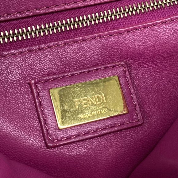 FENDI Peekaboo Iconic Small Pink Leather - Handbag - Picture 14 of 16